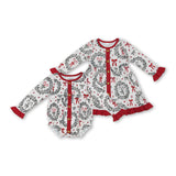 RTS kids matching clothing bows print clothing girl christmas clothing-2025.7.9