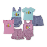 RTS kids matching clothing embroidery fishing print clothing baby summer clothing-2025.12.23