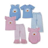 RTS kids matching clothing embroidered ghost print clothing kids halloween clothing-2025.9.19