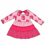 Order Deadline: 28th Nov. Split order baby girl clothes pink girl Valentine's Day dress