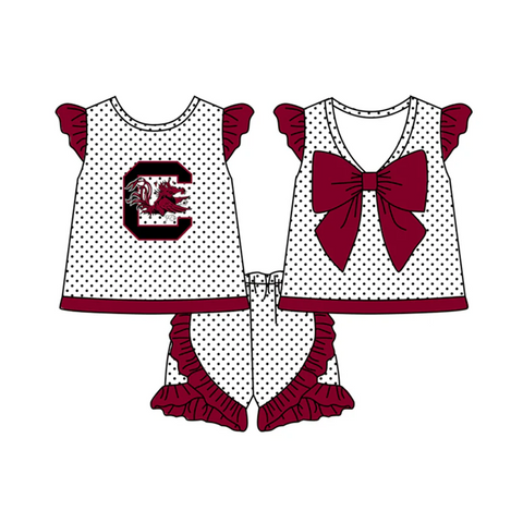 Order Deadline:28th Apr. Split order baby girl clothes state girl summer shorts set 12