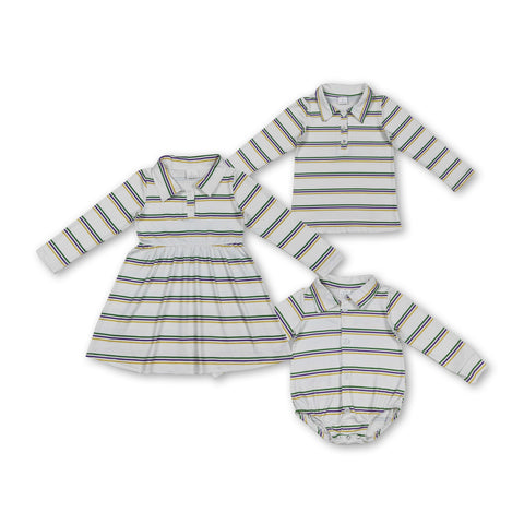 RTS kids matching clothing stripe print clothing baby girl mardi gras clothing-2025.12.8