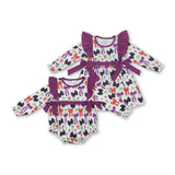 RTS kids matching clothing bows print clothing girl halloween winter clothing-2025.8.6