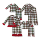 RTS toddler clothes matching gingham print clothing  mama kids christmas clothes-2025.11.17