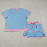 GSD3674   adult pajamas pink print adult women yoga summer set