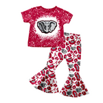 Order Deadline:12th Apr. Split order baby girl clothes state girl bell bottoms pants set 2