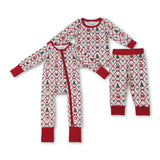 RTS kids matching clothing santa bows print clothing christmas winter clothing