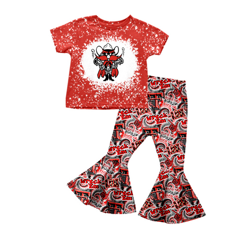 Order Deadline:29th Nov. Split order baby girl clothes state girl bell bottoms pants set 3