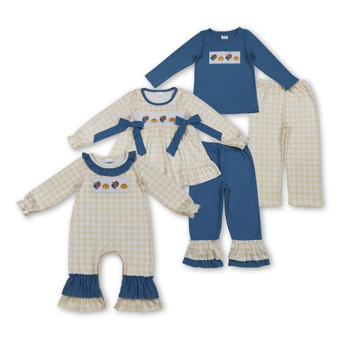 RTS kids matching clothing embroidered turkey print clothing baby thanksgiving winter clothing-2025.10.17