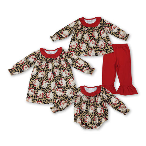 RTS kids matching clothing santa print clothing girl christmas winter clothing-2025.6.21