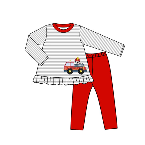 Order Deadline:22th Apr. Split order baby girl clothes fire truck girl winter set