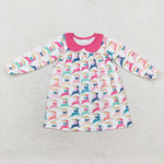 GLD0648   toddler girl clothes  deer girl christmas winter dress