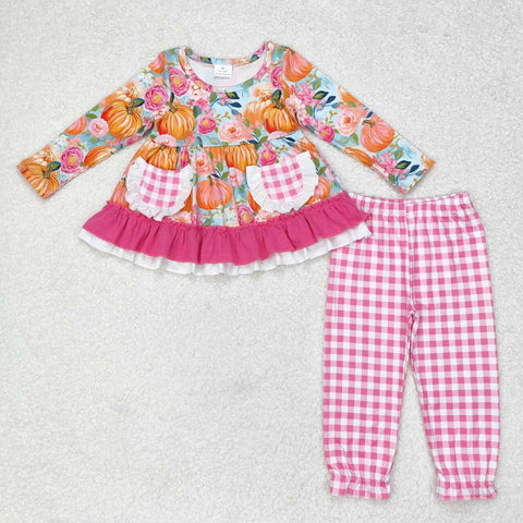 GLP1233  toddler girl clothes pumpkin girl winter outfit