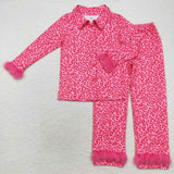 RTS kids clothes feather pajamas girls matching clothes winter set-2025.9.8