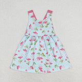 GSD0693 baby girl clothes girl flamingo summer dress