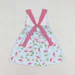 GSD0693 baby girl clothes girl flamingo summer dress