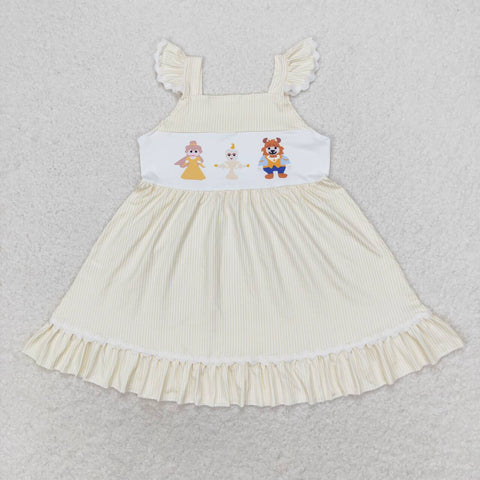 GSD0695 baby girl clothes princess and beast toddler girl summer dress