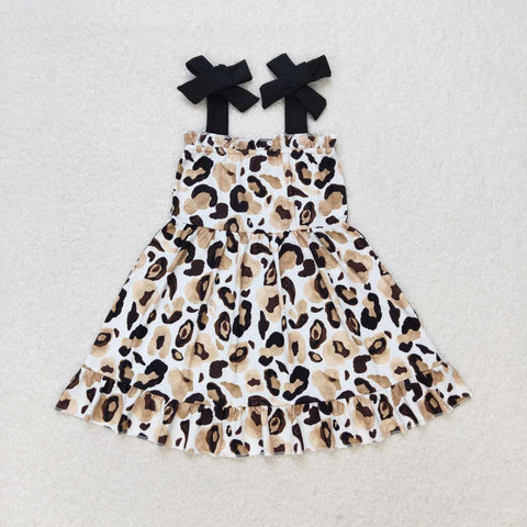 GSD0919  toddler clothes leopard print baby girl summer dress