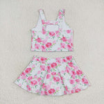 GSD0994  baby girl clothes roses pink toddler girl summer outfits