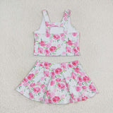 GSD0994  baby girl clothes roses pink toddler girl summer outfits