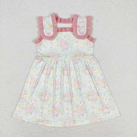 GSD1119 toddler clothes yellow floral baby girl summer dress