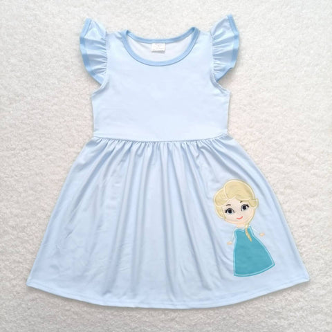 GSD1147  toddler clothes light blue princess baby girl summer dress