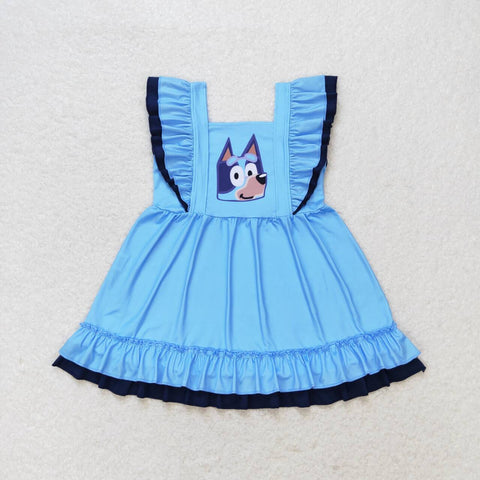 GSD1185  toddler clothes cartoon dog baby girl summer dress