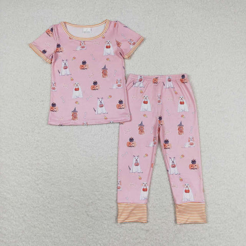 GSPO1538  baby girl clothes pumpkin girl halloween pajamas outfit