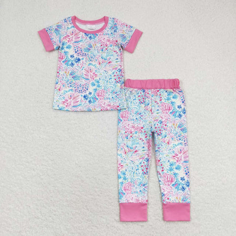 GSPO1550  baby girl clothes floral girl spring pajamas outfit