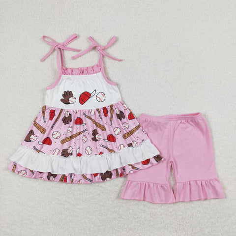 GSSO0794  baby girl clothes baseball toddler girl summer outfit