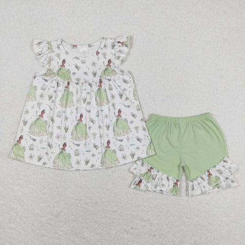 GSSO0911 baby girl clothes princess green toddler girl summer outfit