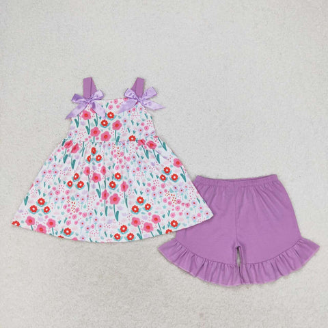 GSSO0992  baby girl clothes floral toddler girl summer outfits