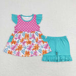 GSSO1100 baby girl clothes flower toddler girl summer outfit