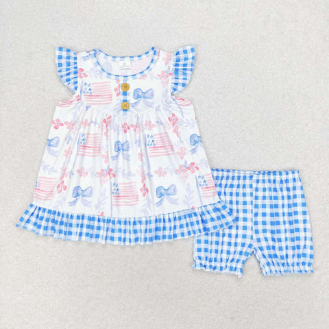 GSSO1139   baby girl clothes 4th of July patriotic toddler girl summer outfit