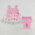 GSSO1183 baby girl clothes strawberry toddler girl summer outfit