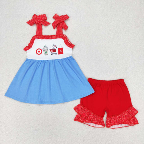 GSSO1205 baby girl clothes coffee dog toddler girl summer outfit