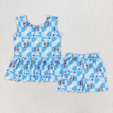 GSSO1248 baby girl clothes cartoon dog toddler girl summer outfit