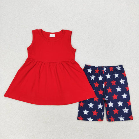GSSO1302 baby girl clothes 4th of July patriotic toddler girl summer outfit