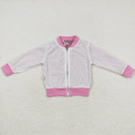 GT0541   baby girl clothes pink sequins girl winter coat top