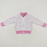 GT0541   baby girl clothes pink sequins girl winter coat top