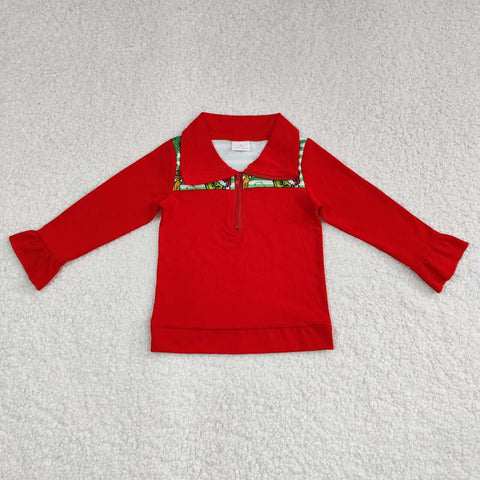 GT0611  toddler girl clothes cartoon girl christmas winter top shirt