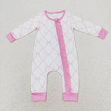 LR0921  baby girl clothes pink bow toddler girl winter romper