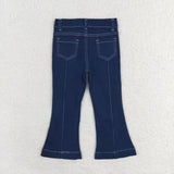 P0508  baby girl clothes blue girl bell bottom pant jeans pant