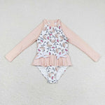 S0245 baby girl clothes flamingo girl summer swimsuit
