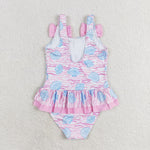 S0274   baby girl clothes shell girl summer swimsuit