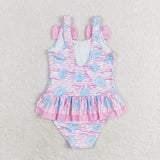 S0274   baby girl clothes shell girl summer swimsuit