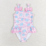 S0274   baby girl clothes shell girl summer swimsuit