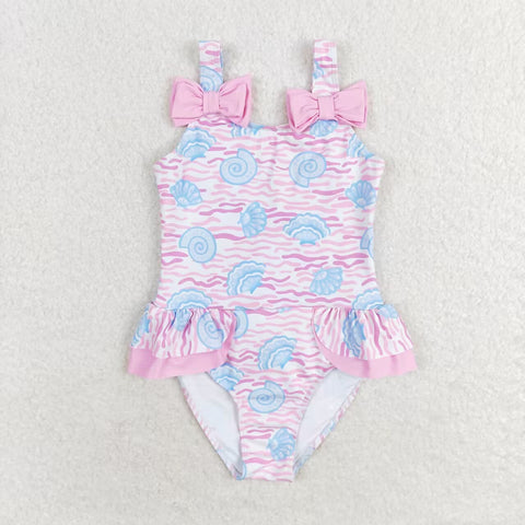 S0274   baby girl clothes shell girl summer swimsuit