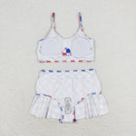 S0287 baby girl clothes 4th of July patriotic girl summer swimsuit