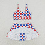 S0287 baby girl clothes 4th of July patriotic girl summer swimsuit